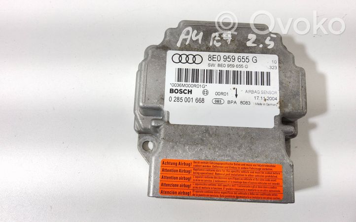 Audi A4 S4 B7 8E 8H Turvatyynyn ohjainlaite/moduuli 8E0959655G