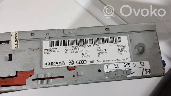 Audi A6 S6 C6 4F Unité de navigation Lecteur CD / DVD 4E0919887C