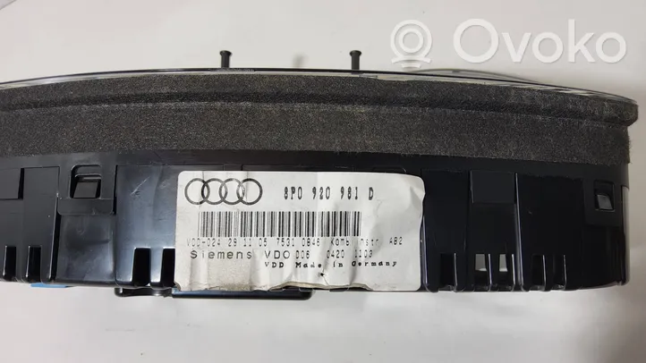 Audi A3 S3 8P Spidometras (prietaisų skydelis) 8P0920981D