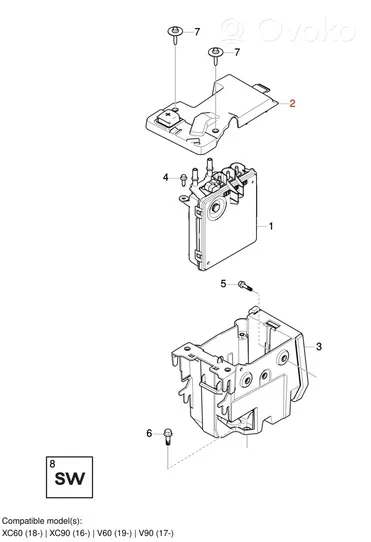 Volvo XC60 Coperchio scatola dei fusibili 31652061