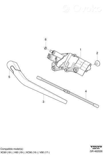 Volvo XC60 Rear window wiper motor 31416789