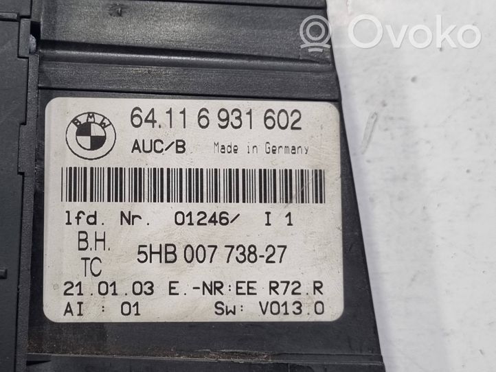 BMW 3 E46 Panel klimatyzacji 64116931602