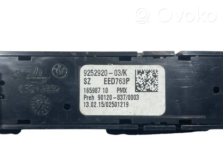 BMW 3 F30 F35 F31 ESP (stabilizēšanas sistēmas) slēdzis 9252920