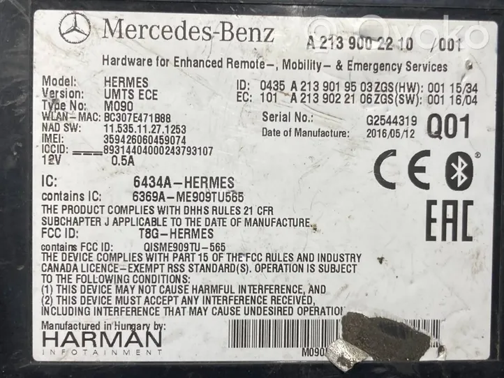 Mercedes-Benz C W205 Bluetooth modulis A2139002210