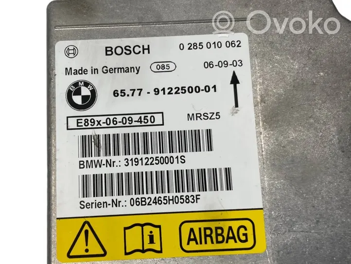 BMW 1 E81 E87 Sterownik / Moduł Airbag 9122500