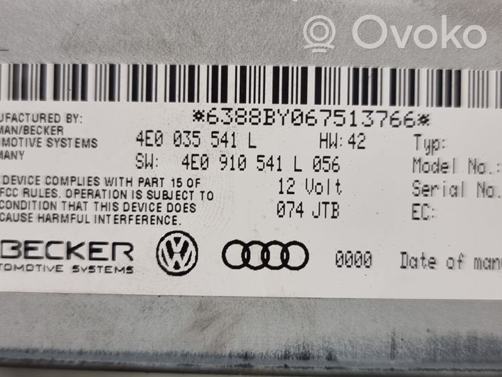 Audi Q7 4L Radio/CD/DVD/GPS-pääyksikkö 4E0035541L