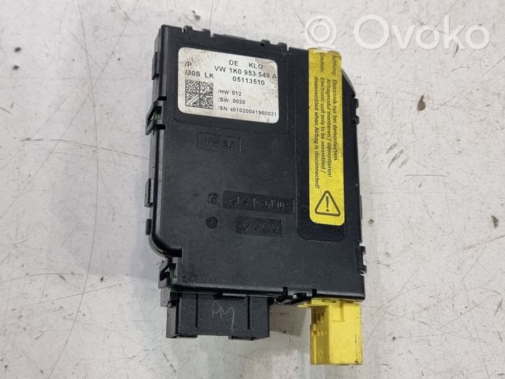 Audi A3 S3 A3 Sportback 8P Stūres stāvokļa (leņķa) sensors 1K0953549A