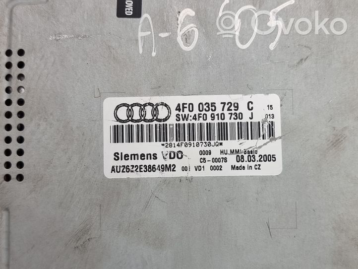 Audi A6 S6 C6 4F Radija/ CD/DVD grotuvas/ navigacija 4F0035729C