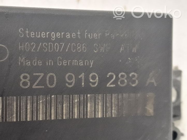 Audi A4 S4 B6 8E 8H Pysäköintitutkan (PCD) ohjainlaite/moduuli 8Z0919283A