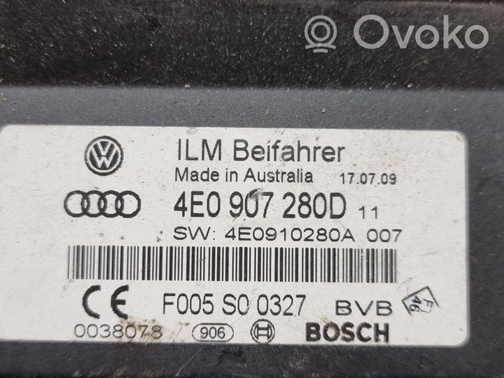 Audi A8 S8 D3 4E Maitinimo valdymo blokas 4E0907280D