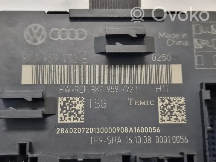 Audi A4 S4 B8 8K Oven ohjainlaite/moduuli 8K0959792E