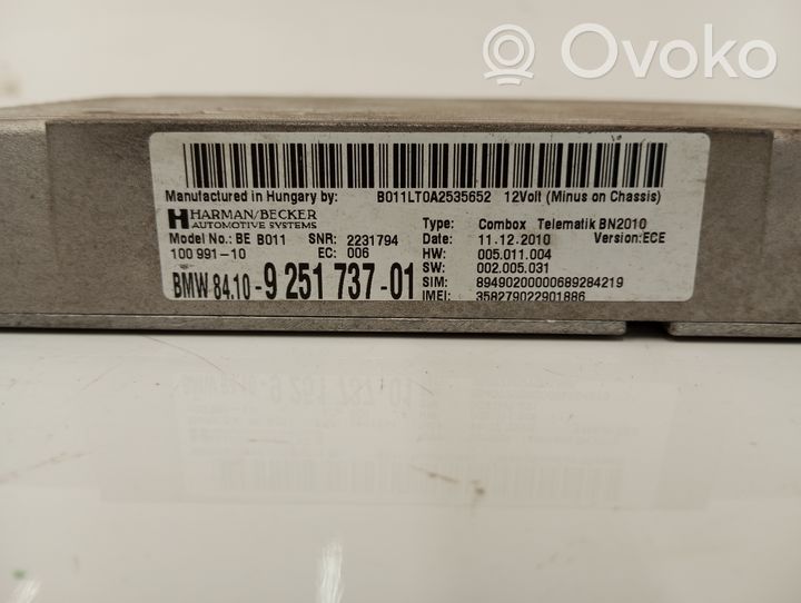 BMW 5 F10 F11 Module unité de contrôle Bluetooth 9251737