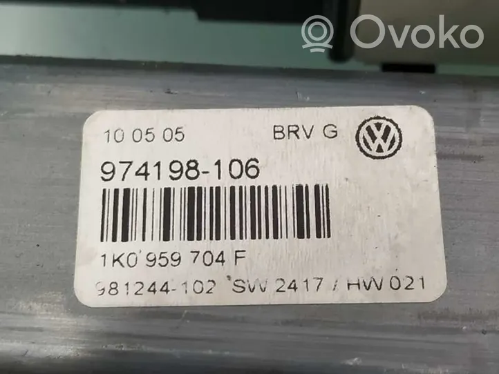 Volkswagen PASSAT B6 Silniczek podnoszenia szyby drzwi tylnych 1K0959704F