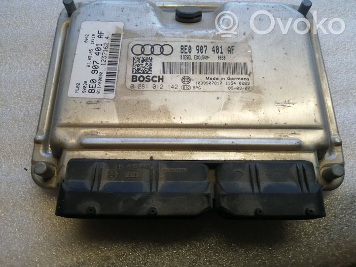 Audi A4 S4 B7 8E 8H Dzinēja vadības bloks 8E0907401AF