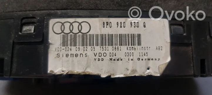 Audi A3 S3 8P Licznik / Prędkościomierz 8P0920930Q
