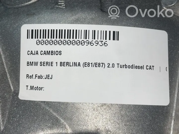 BMW 1 E81 E87 Caja de cambios manual de 6 velocidades JEJ