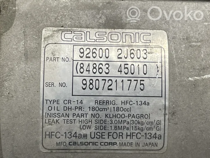 Nissan Primera Kompresor / Sprężarka klimatyzacji A/C 926002J603
