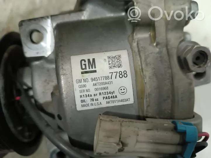 Opel Adam Ilmastointilaitteen kompressorin pumppu (A/C) 945177887788