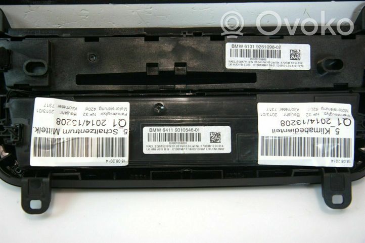 BMW 3 F30 F35 F31 Console centrale, commande chauffage/clim 014290