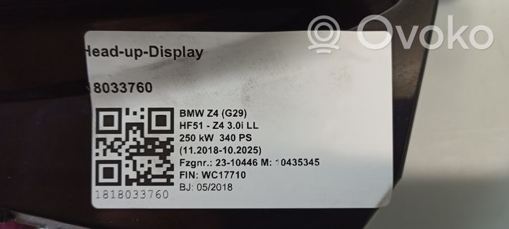 BMW Z4 g29 Schermo del visore a sovrimpressione 024419