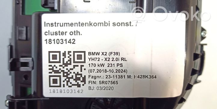 BMW X2 F39 Nopeusmittari (mittaristo) 024848