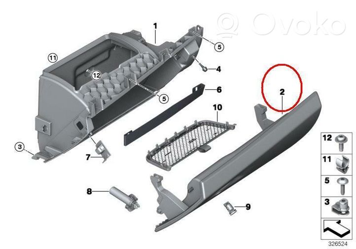 BMW X5M F85 Hansikaslokero K00647