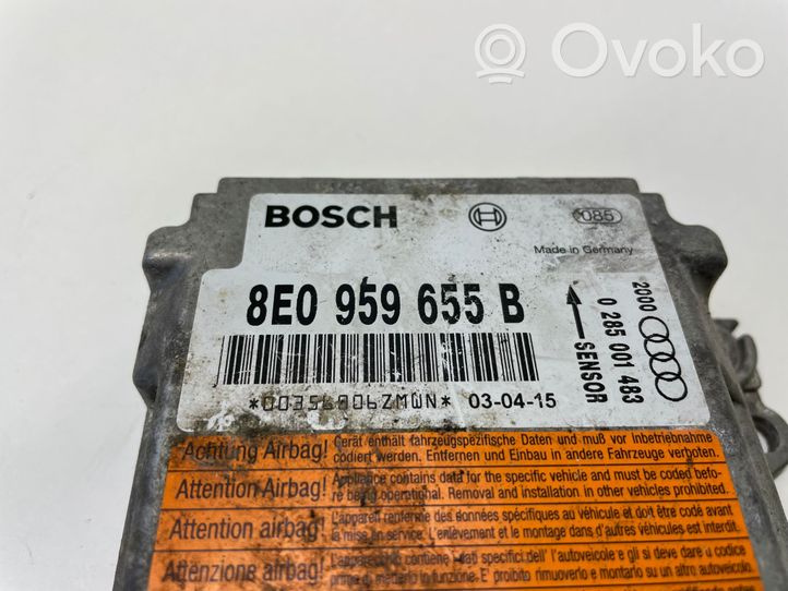 Audi A4 S4 B6 8E 8H Turvatyynyn ohjainlaite/moduuli 8E0959655B