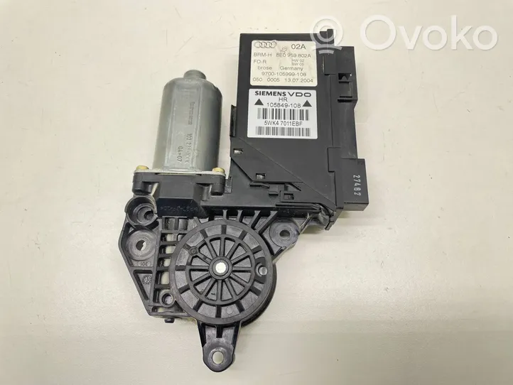 Audi A4 S4 B6 8E 8H Galinis varikliukas langų pakėlėjo 8E0959802A