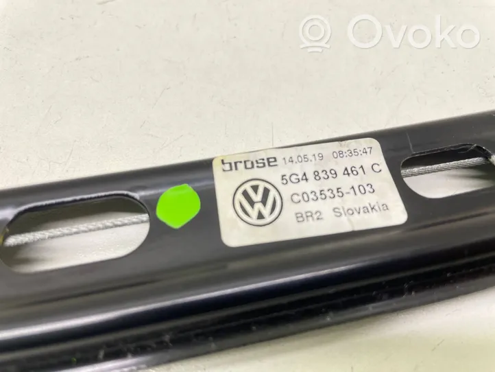 Volkswagen Golf VII Mechanizm podnoszenia szyby tylnej bez silnika 5G4839461C