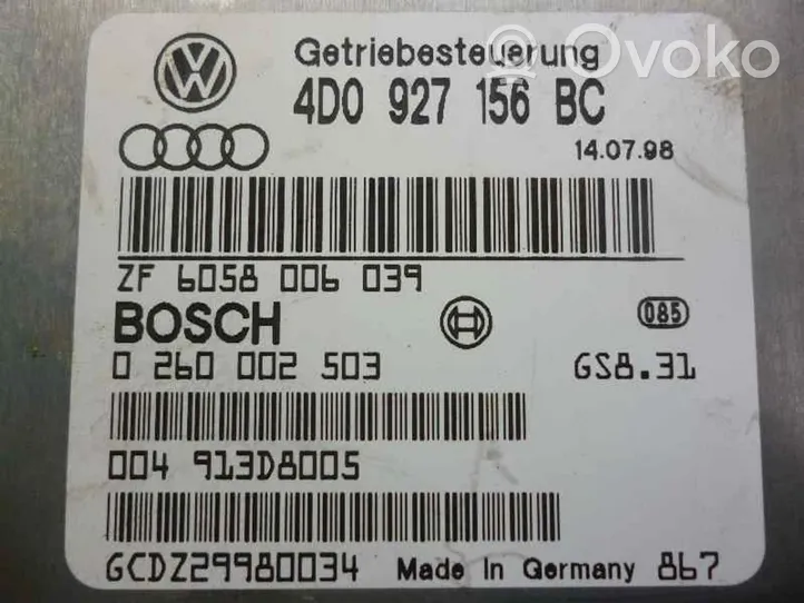 Audi A8 S8 D2 4D Centralina/modulo scatola del cambio 4D0927156BC