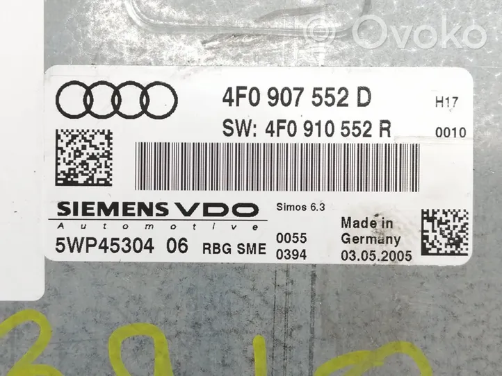 Audi A6 S6 C6 4F Variklio valdymo blokas 4F0907552D