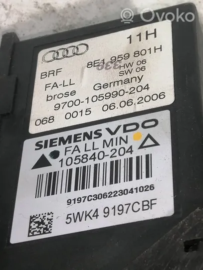 Audi A4 S4 B6 8E 8H Priekinio el. lango pakėlimo mechanizmo komplektas 8E1959801H