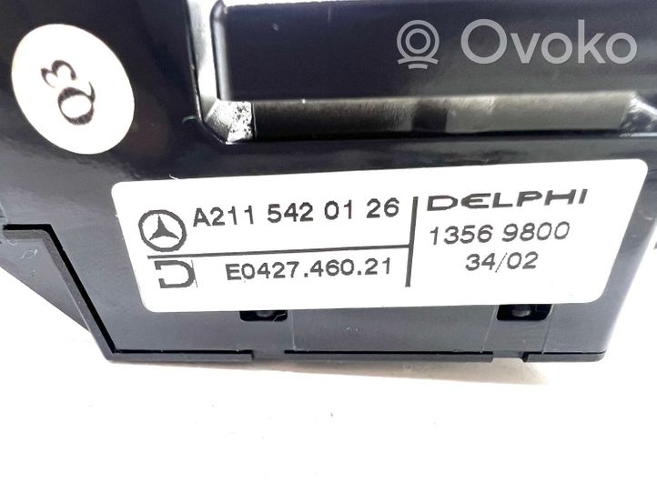 Mercedes-Benz E W211 Affichage de l'indicateur du sélecteur de vitesse A2115420126