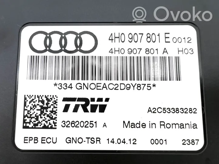 Audi A7 S7 4G Rankinio stabdžio valdymo blokas 4H0907801E