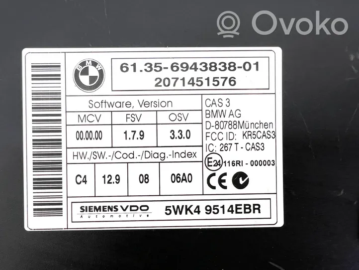 BMW X5 E70 Kit calculateur ECU et verrouillage 7806976