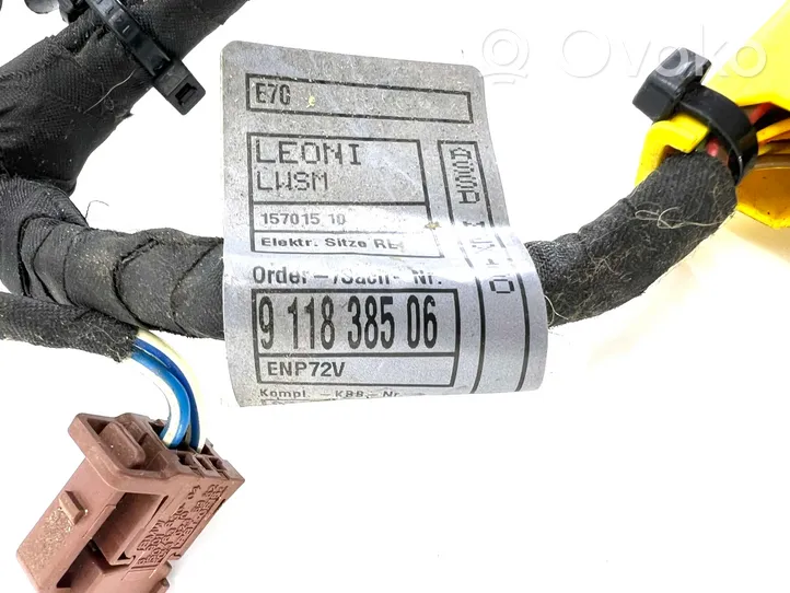 BMW X5 E70 Seat wiring loom 9118385