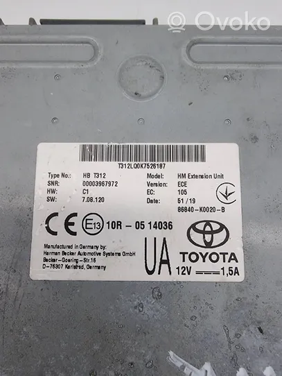 Toyota C-HR Unité / module navigation GPS 86840K0020B