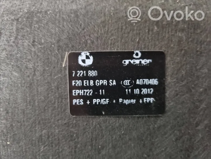 BMW 1 F20 F21 Wykładzina podłogowa bagażnika 7221880