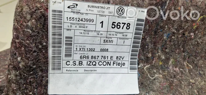 Volkswagen Polo V 6R Rivestimento pannello laterale del bagagliaio/baule 6R6867761E