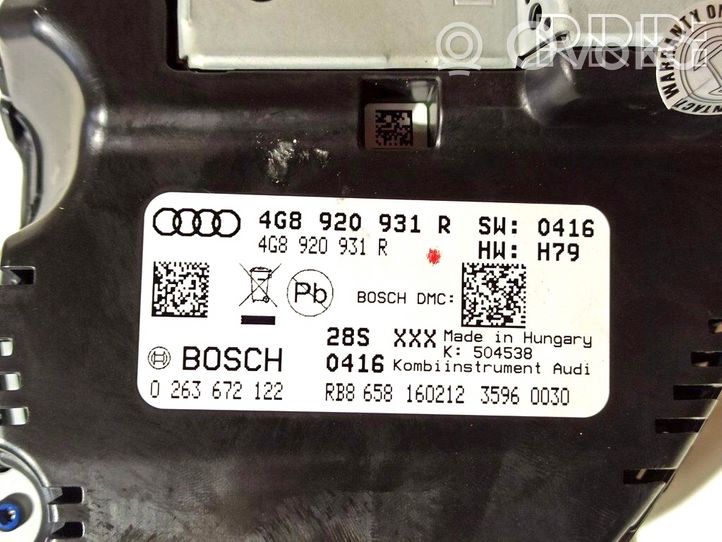 Audi A7 S7 4G Tachimetro (quadro strumenti) 4G8920931R