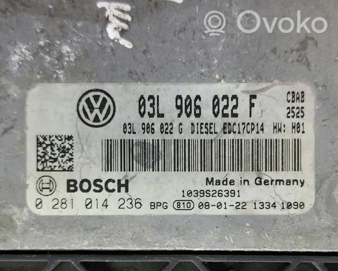 Volkswagen Tiguan Variklio valdymo blokas 03L906022F