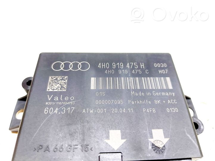 Audi A6 S6 C7 4G Pysäköintitutkan (PCD) ohjainlaite/moduuli 4H0919475H
