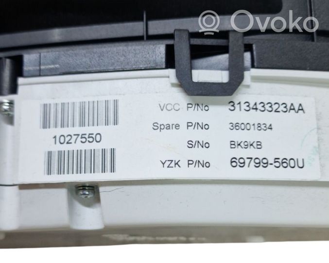 Volvo V60 Tachimetro (quadro strumenti) 31343323AA