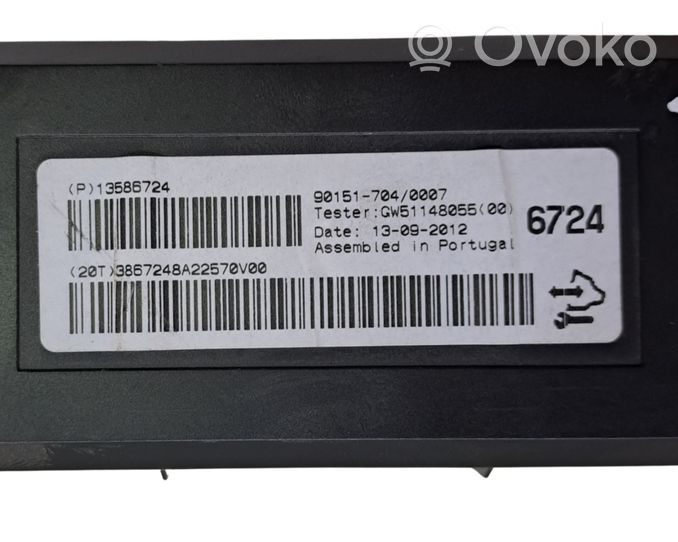 Opel Mokka Climate control unit 13586724