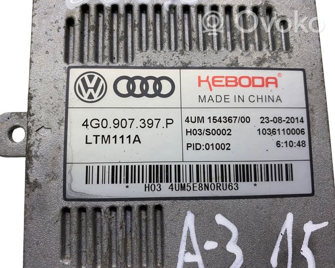 Audi A3 S3 8V Ajovalojen virranrajoitinmoduuli Xenon 4G0907397P