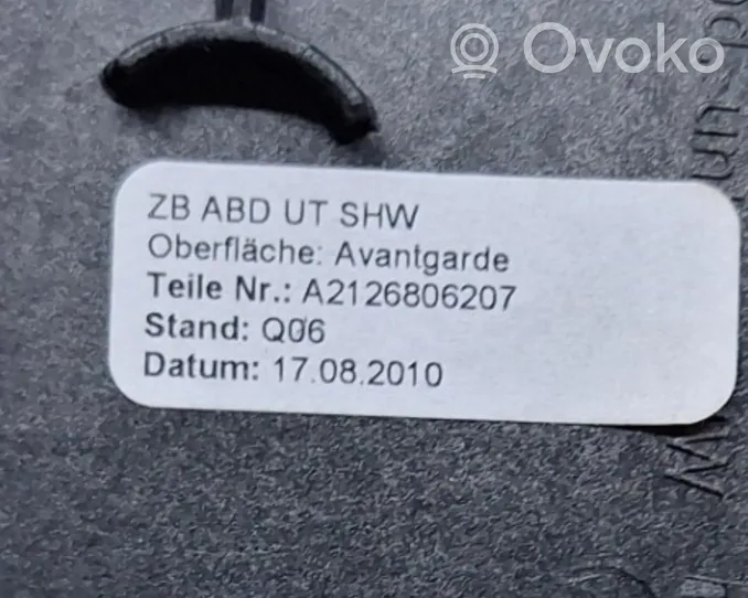 Mercedes-Benz E W212 Inny elementy tunelu środkowego A2126802907