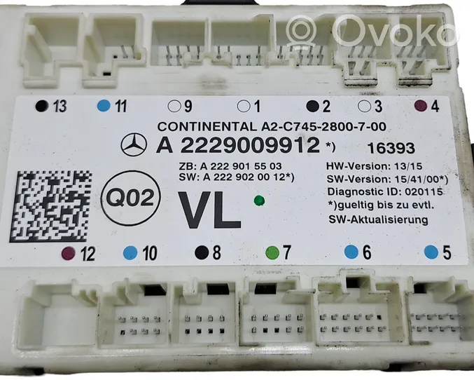 Mercedes-Benz GLC X253 C253 Door control unit/module A2229009912