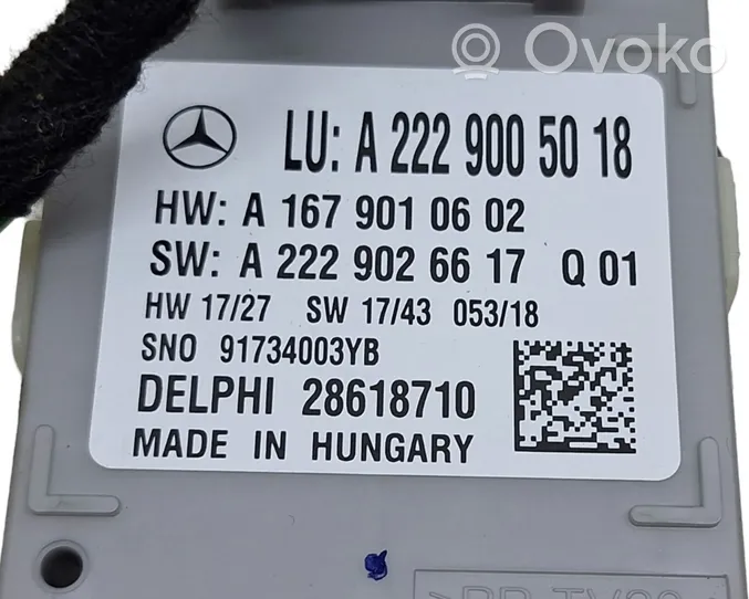 Mercedes-Benz CLS C257 Muut ohjainlaitteet/moduulit A2229005018