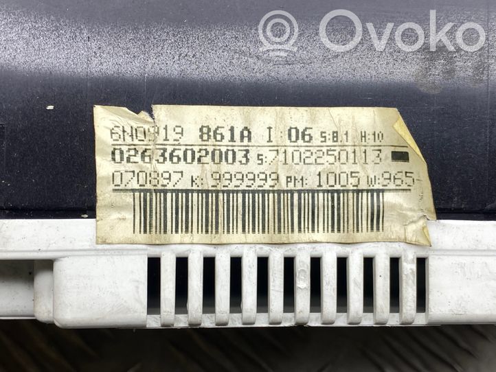 6N0919861A Volkswagen Polo III 6N 6N2 6NF Compteur de vitesse tableau ...