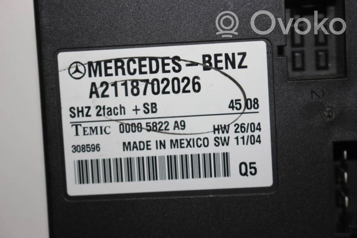 Mercedes-Benz GL X164 Sēdekļa vadības modulis A2118702026